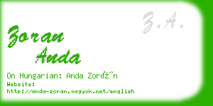 zoran anda business card